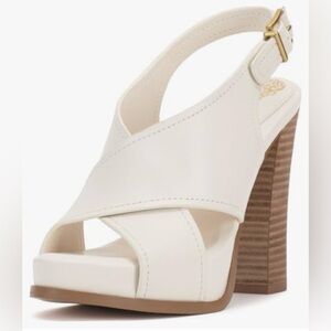 Vince Camuto Cream Platform Slingback Sandals